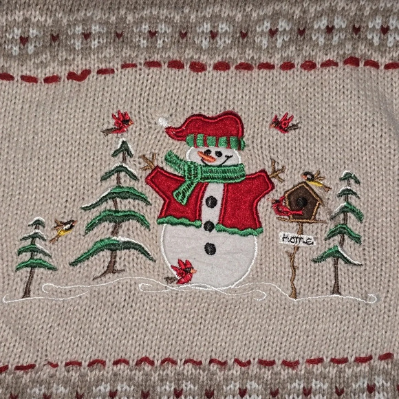 Southern Lady Snowman Cardinal Christmas Vest Ugly Sweater Womens Size Small - Picture 10 of 11